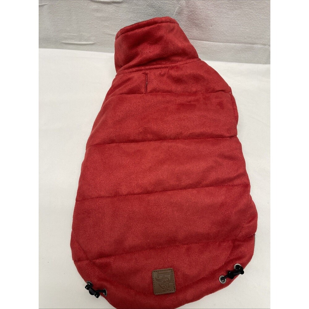 Friends Forever Dog Jacket Vest Red Suede Gray Suede Lining Size Medium NWOT
